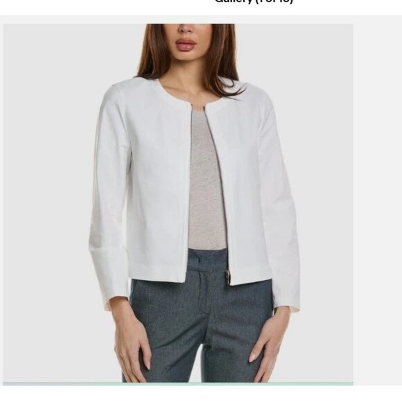 LAFAYETTE 148 LADIES BLAZER LARGE WHITE OPEN CAPSULE SUIT JACKET MINIMALIST - Picture 1 of 13